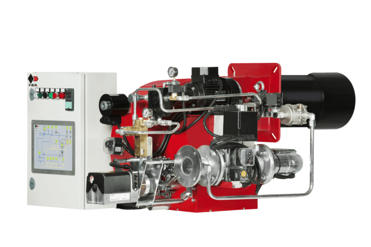 Горелка комбинированная газодизельная прогрессивная и модулирующая 3F мощностью от 1160 до 2900 квт F.B.R. K 250/M-DN80-FS80 Горелки для котлов